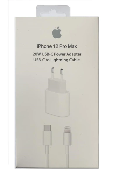 AXYA İphone 12 Pro-Max 20W Uyumlu Şarj Adaptörü ve Şarj Kablosu-İTHAL