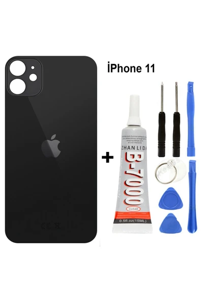 AXYA İphone 11 Arka Cam Batarya Pil Kapağı + Yapıştırıcı + Tamir Set Kırmızı ürün görseli