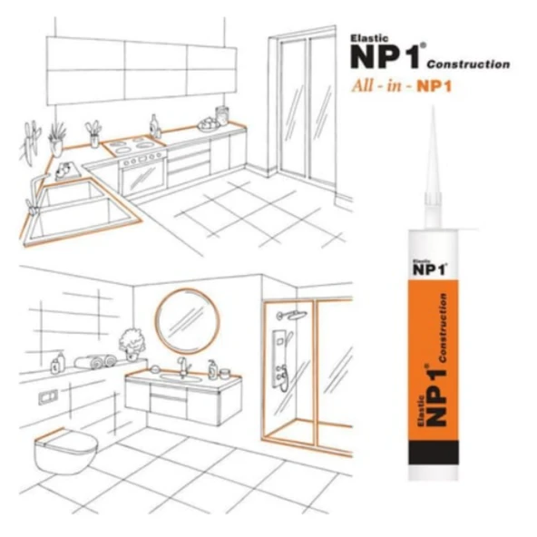 NP1 Güçlü Yapistirici Çatı Beton Su İtici Silikon 290ml Limestone - 2