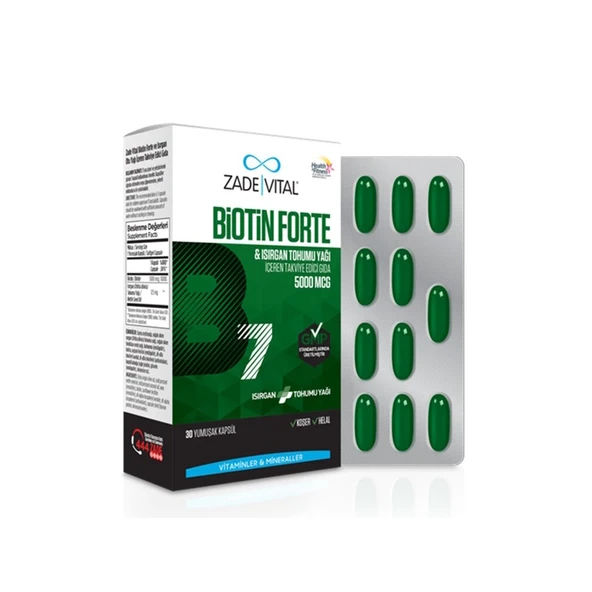 Zade Vital Biotin Forte 5000mcg 30 Kapsül ürün görseli