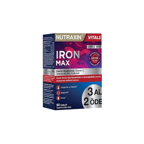 Nutraxin Iron Max 3 al 2 öde 90 Tablet ürün görseli