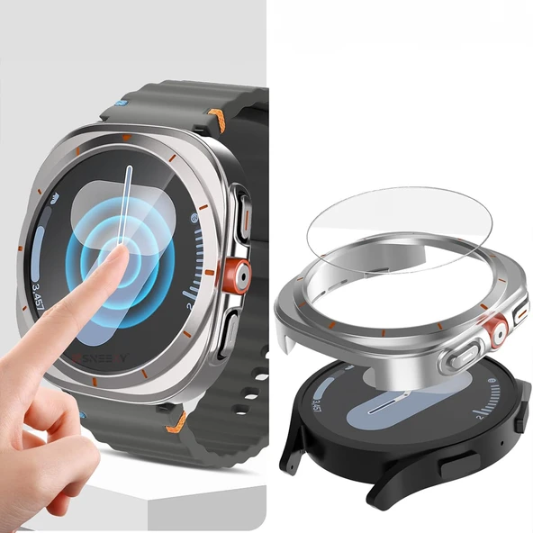 Samsung Galaxy Watch 7 44mm Ultra Dönüştürücü Kasa Koruyucu  Siyah - Resim 5