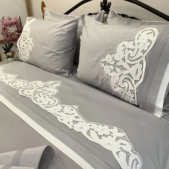 Beyaz İş li & Pamuklu Pike Takımı -6 parça - 3