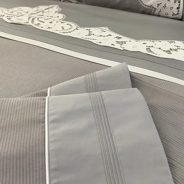 Beyaz İş li & Pamuklu Pike Takımı -6 parça - 4