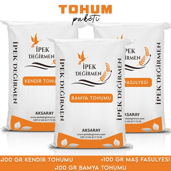 İpek Değirmen 300 gr Sağlıklı Yaşam Bamya ve Kendir Tohumu Maş Fasulyesi Paketi
