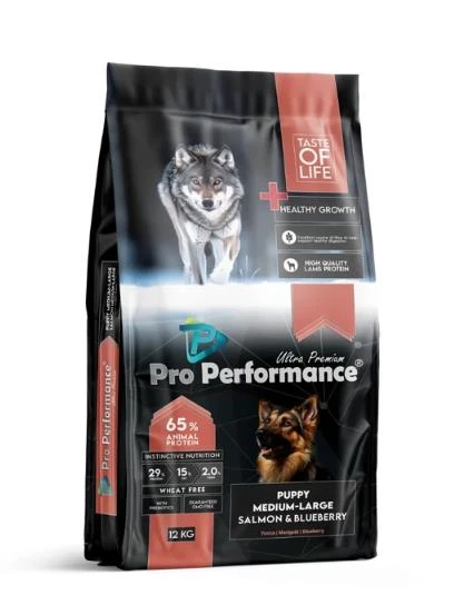 Pro Performance Ultra Premium Orta ve Büyük Irklar İçin Somonlu ve Yaban Mersinli Yavru Köpek Maması 12 Kg ürün görseli