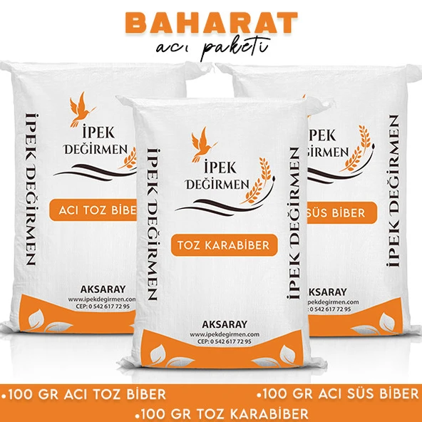 İpek Değirmen 300 GR Zehir Acı Karabiber Toz Biber Süs Biber Paketi