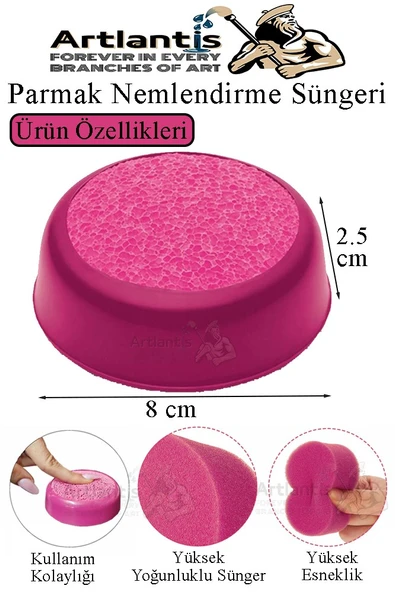 Parmak Nemlendirme Süngeri Gri 2 Adet Renkli Masaüstü Pul Süngeri Para Sayma Süngeri Poşet Kağıt Ayırma Süngeri Büro - 2