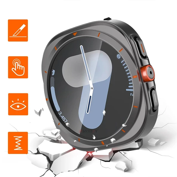 Samsung Galaxy Watch 7 44mm Ultra Dönüştürücü Kasa Koruyucu  Siyah - Resim 6