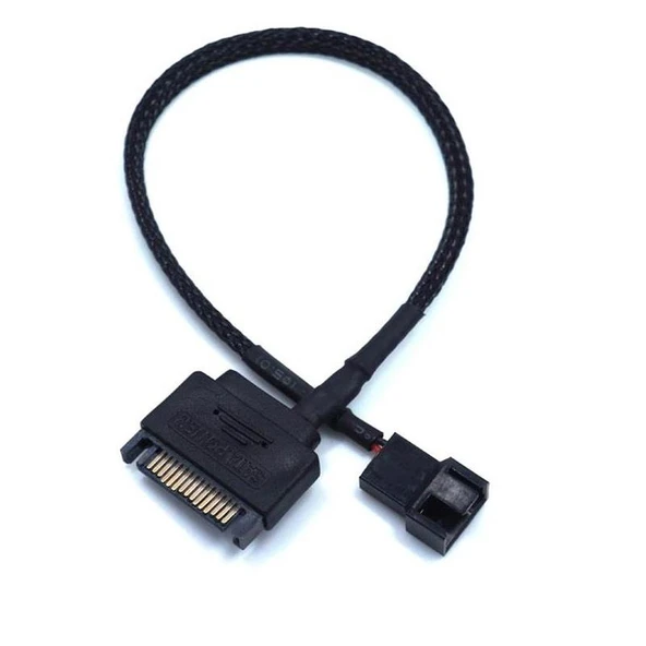 4903 Sata Power To Fan Çevirici Y PWM Çoklayıcı Splitter Kablosu 1 Port 2 Pin - Resim 2