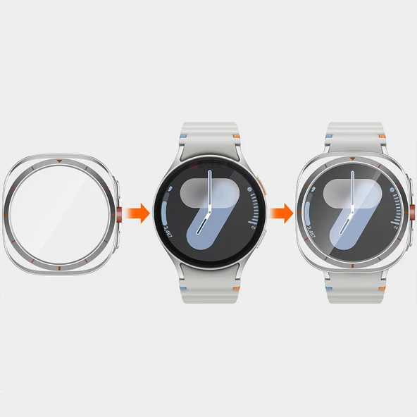Samsung Galaxy Watch 7 44mm Ultra Dönüştürücü Kasa Koruyucu  Siyah - Resim 3