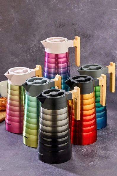 Cooker CKR2097 2 Litre Çift Katmanlı Paslanmaz Çelik Termos Bambu Saplı