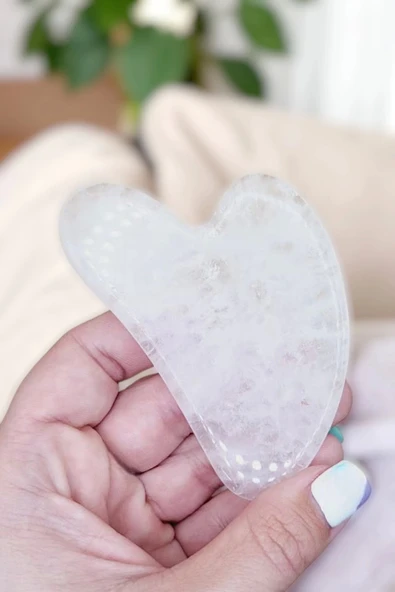 Kristal Kuvars Gua Sha Yüz Yogası, Masaj Taşı 313-2 - 2