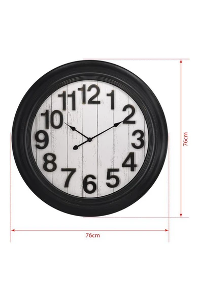 Efe Mark Premium Serisi Modern Tasarım 75 Santimetre Ev ve Ofis Duvar Saati Latin Rakamlı Siyah - Resim 6