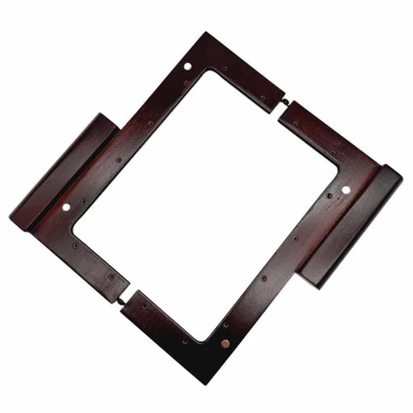 Ahşap Mıknatıslı Çanta Bursu Dikdörtgen ALT300 Kahve - 5