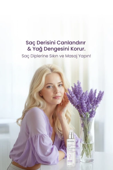 Optiderm Lavanta Suyu Canlandırıcı ve Besleyici Tonik %100 Doğal ve Saf 150 ml 8684252137398 - 3