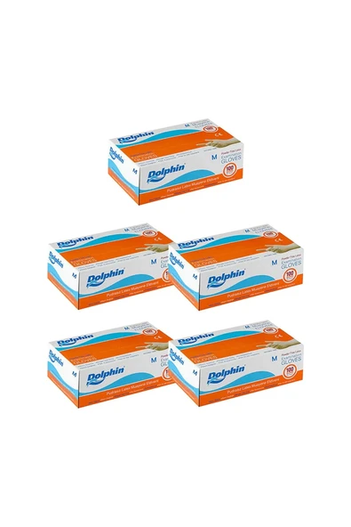 Beyaz Lateks Eldiven Pudrasız M L S Beden 100lü Paket 5 Adet