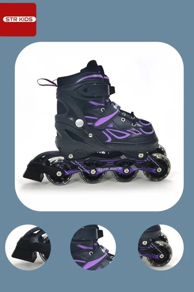 Mor Silikon Tekerli Ayarlanabilir Işıklı Paten S 31-34 HP7128