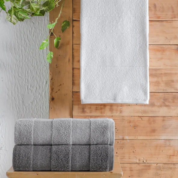 Schafer Home Solid Jakarlı Havlu 50x90-Beyaz