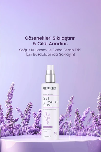 Optiderm Lavanta Suyu Canlandırıcı ve Besleyici Tonik %100 Doğal ve Saf 150 ml 8684252137398 - 2
