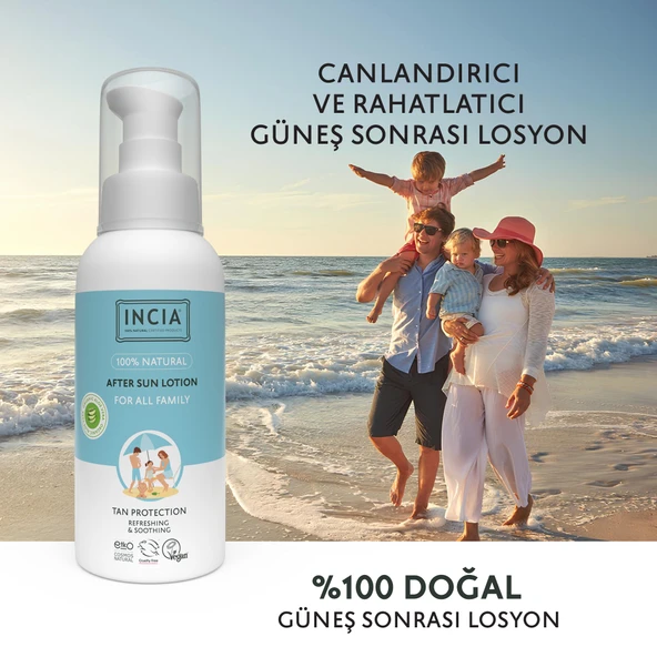 INCIA 100% Natural After Sun Losyon Güneş Sonrası Organik Aloe Vera Nemlendirici Rahatlatıcı 100 ml - 5