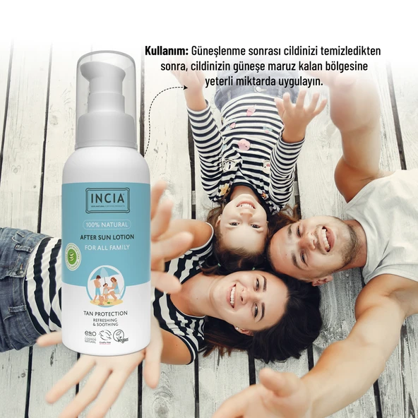INCIA 100% Natural After Sun Losyon Güneş Sonrası Organik Aloe Vera Nemlendirici Rahatlatıcı 100 ml - 6