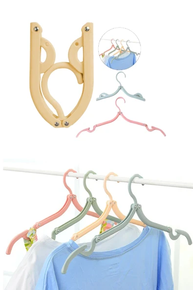 Taşınabilir Seyahat Askılığı Katlanabilir Portatif Askı Standı Pratik Kullanımlı Hafif Kompakt Mini - 4