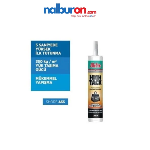 Akfix High Tack Genel Amaçlı Montaj Yapıştırıcı Beyaz Korniş Yapıştırıcı Silikon 290 Ml - 2