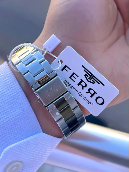 Ferro Çelik Kordon Nişan Ve Damat Saati 2 Yıl Garantili 3 Atm Suya Dayanıklı Erkek Kol Saati 11551A1 - Resim 5