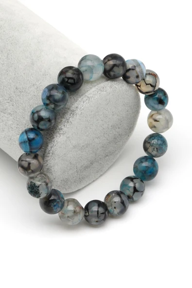 Akik Doğal Taş Bileklik 10 mm Küre Kesim ürün görseli