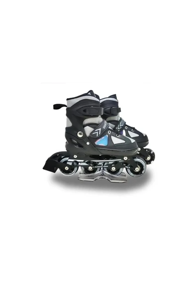 Siyah Silikon Tekerli Ayarlanabilir Işıklı Paten L 39-42 HP7128 - 5