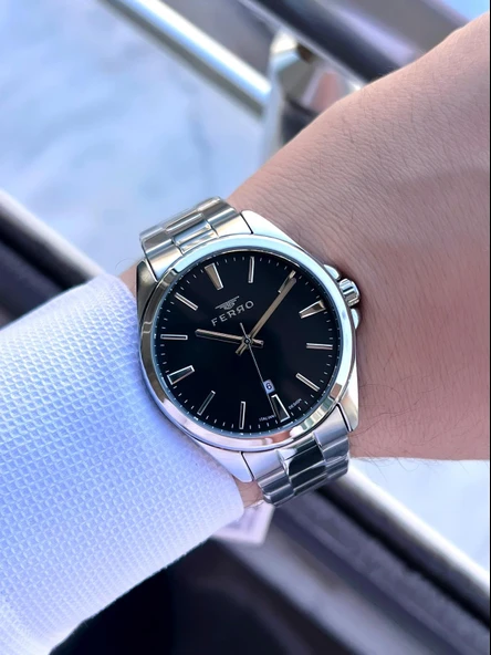 Ferro Çelik Kordon Nişan Ve Damat Saati 2 Yıl Garantili 3 Atm Suya Dayanıklı Erkek Kol Saati 11551A1 - Resim 4