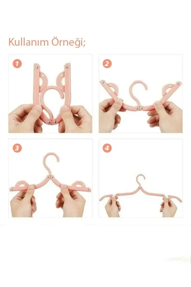 Taşınabilir Seyahat Askılığı Katlanabilir Portatif Askı Standı Pratik Kullanımlı Hafif Kompakt Mini - 2