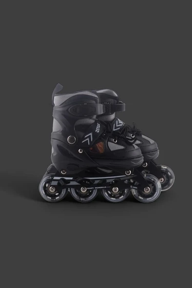 Siyah Silikon Tekerli Ayarlanabilir Işıklı Paten M 35-38 HP7128 - 2