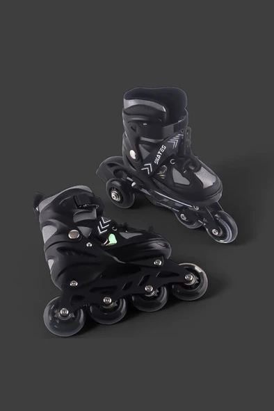 Siyah Silikon Tekerli Ayarlanabilir Işıklı Paten M 35-38 HP7128 - 4