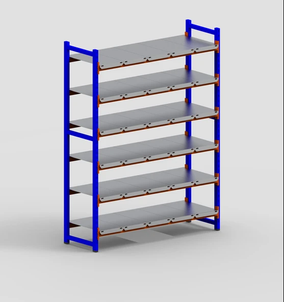 6 Katlı Depo Rafı - 300-350 Kg Taşıma Kapasiteli Hafif Rack Raf  60x90x250 cm
