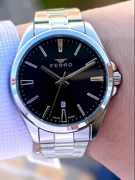 Ferro Çelik Kordon Nişan Ve Damat Saati 2 Yıl Garantili 3 Atm Suya Dayanıklı Erkek Kol Saati 11551A1 - Resim 2