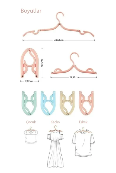 Taşınabilir Seyahat Askılığı Katlanabilir Portatif Askı Standı Pratik Kullanımlı Hafif Kompakt Mini - 3