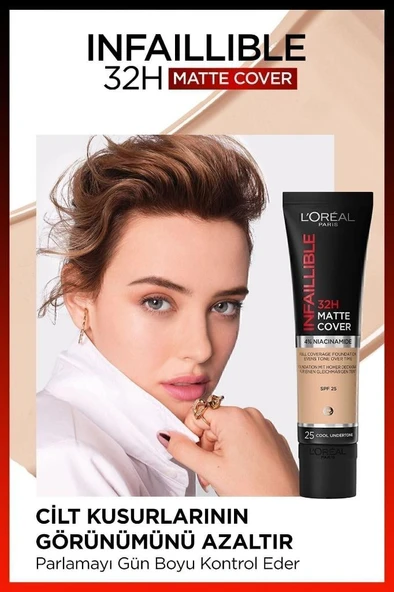 LOréal Paris Infaillible 24H Matte Cover Yüksek Kapatıcı Fondöten - 155 Natural Rose - 8