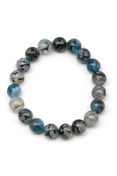 Akik Doğal Taş Bileklik 10 mm Küre Kesim - Resim 2