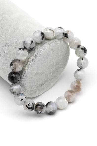 Ay Taşı Doğal Taş Bileklik 10 mm Küre Kesim ürün görseli