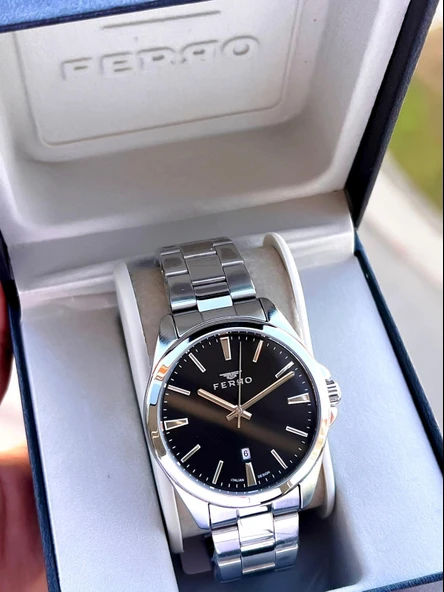 Ferro Çelik Kordon Nişan Ve Damat Saati 2 Yıl Garantili 3 Atm Suya Dayanıklı Erkek Kol Saati 11551A1 - Resim 6