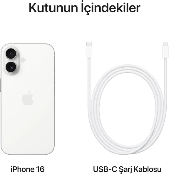 iPhone 16 256 GB Beyaz - Resim 3