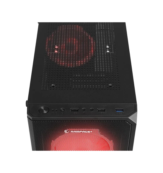 Rampage HELIOS Mesh 550 W 80+ Siyah Temperli Cam 4 x 12 CM Rainbow ATX Mid-T Oyuncu Kasası - 4