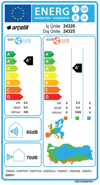 Arçelik 24325 Ekolojik Inverter Klima 24.000 Btu/h Split Klima - Resim 3