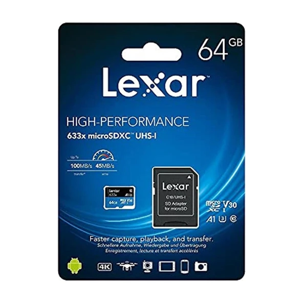 64GB 633X Microsdxc Uhs-I U3 100/45 Mb/sn Yüksek Performanslı Microsd Hafıza Kartı - 3
