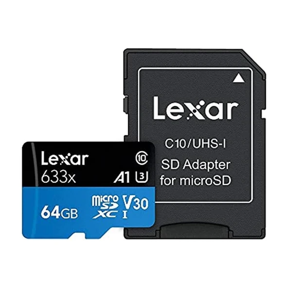 64GB 633X Microsdxc Uhs-I U3 100/45 Mb/sn Yüksek Performanslı Microsd Hafıza Kartı