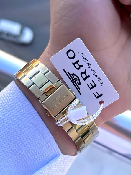 Ferro Çelik Kordon Nişan Ve Damat Saati 2 Yıl Garantili 3 Atm Suya Dayanıklı Erkek Kol Saati 11551A6 - Resim 5