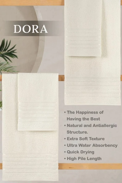 4 Lü Banyo Havlusu Seti Dora - 70x140 - 2