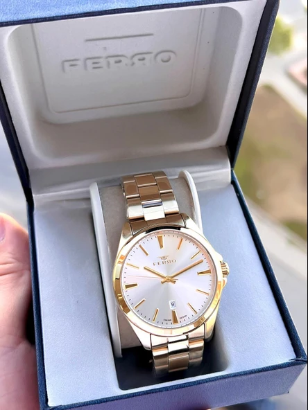 Ferro Çelik Kordon Nişan Ve Damat Saati 2 Yıl Garantili 3 Atm Suya Dayanıklı Erkek Kol Saati 11551A6 - Resim 6